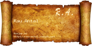 Rau Antal névjegykártya